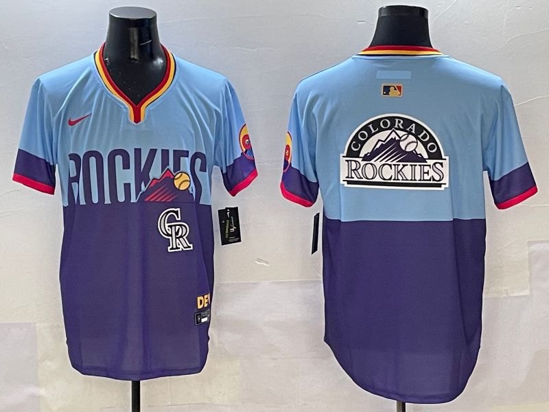 Men Colorado Rockies Blank Purple blue Joint Name 2025 Nike MLB Jersey style 10
